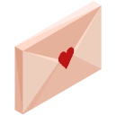 Heart Envelope Isometric Icon