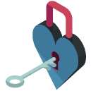 Heart Lock Isometric Icon