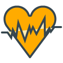 Heart Rate filled outline Icon