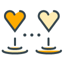 Hearts Connected filled outline Icon