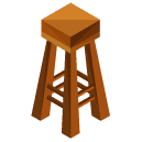 High Wooden Stool One Isometric Icon