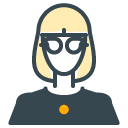 Hipster Woman filled outline Icon