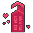 Honeymoon Do Not Disturb Filled Outline Icon