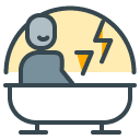 Hot Bathtub filled outline Icon