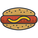 Hotdog Filled Outline Icon