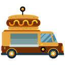 Hotdog Truck Flat Icon