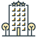Hotel filled outline Icon