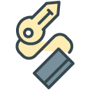 House Key filled outline Icon