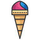 Ice Cream Cone Filled Outline Icon
