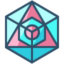 Icosahedron Flat Icon