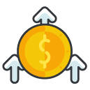 Increasing Value Filled Outline Icon