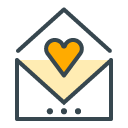 Invitation filled outline Icon
