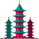 Japanese Buildings Flat Icon