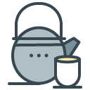 Japanese Tea filled outline Icon