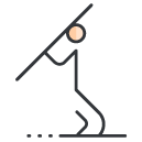 Javelin Throw Filled Outline Icon
