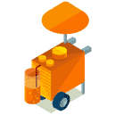 Juice Food Cart Isometric Icon