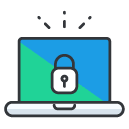 Laptop Security Filled Outline Icon