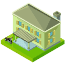 Large Family Country House Isometric Icon
