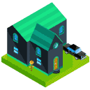 Large Family Home Isometric Icon