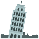 Leaning Tower of Pisa Flat Icon