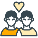 Legal Gay Marriage filled outline Icon