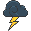 Lightening Filled Outline Icon