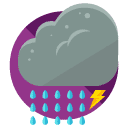 Lightening rain storm Flat Icon