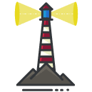 Lighthouse Filled Outline Icon