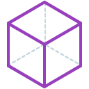 Line Hexahedron Flat Icon