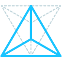 Line Tetrahedron Flat Icon