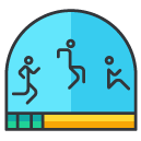 Long Jump Filled Outline Icon