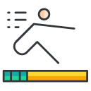 Long Jump Sport Filled Outline Icon