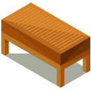 Long Wooden Endtable Isometric Icon