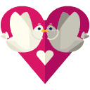Love Birds Flat Icon