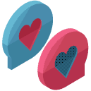 Love Chat Isometric Icon
