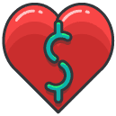 Love Money Filled Outline Icon