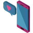 Love Text Message Isometric Icon