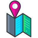 Map Filled Outline Icon