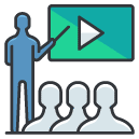Media Consultancy and Training Filled Outline Icon