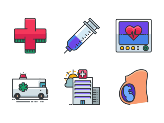 Medical filled outline icons