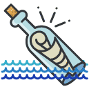 Message in a bottle Filled Outline Icon