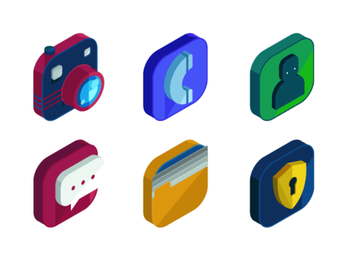 Mobile Apps Isometric Icons