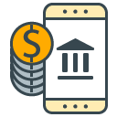 Mobile Bank filled outline Icon