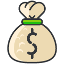 Money Bag Filled Outline Icon