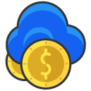 Money Cloud Filled Outline Icon