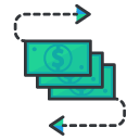 Money Flow Filled Outline Icon