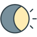 Moon Eclipse filled outline Icon