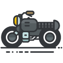 Motorcycle View Filled Outline Icon