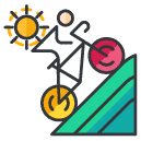 Mountain Cycling Filled Outline Icon