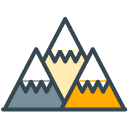 Mountains filled outline Icon